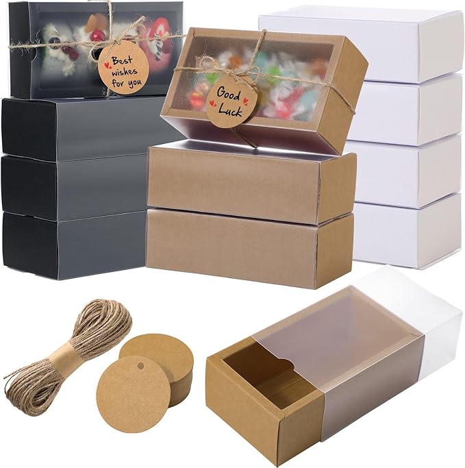 Roowest 50 Sets Kraft Soap Boxes Rectangle Packaging Box by Roowest