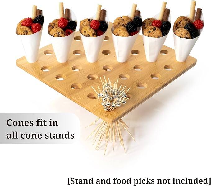 MONTX® 200-Pack Disposable Food Cones | 7" or 6" | White Food-Safe Paper - Image 4
