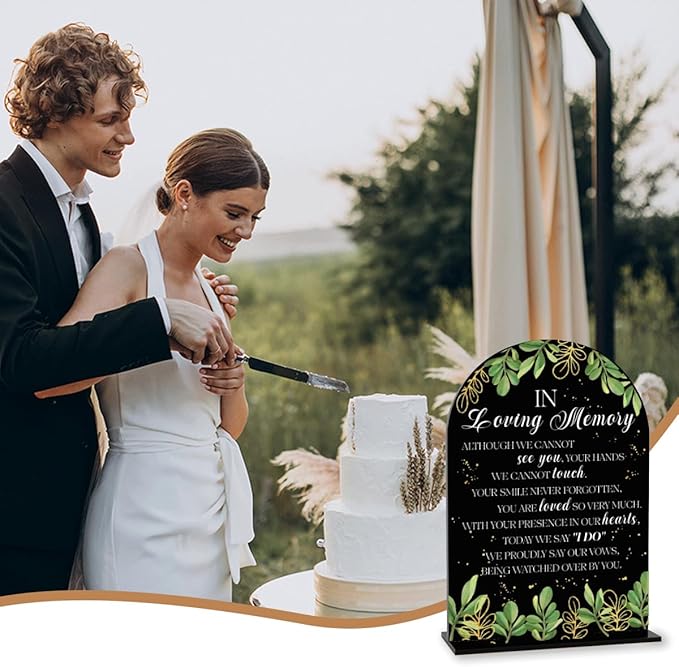 Black In Loving Memory Wedding Sign, In Memory Wedding Sign - Image 5