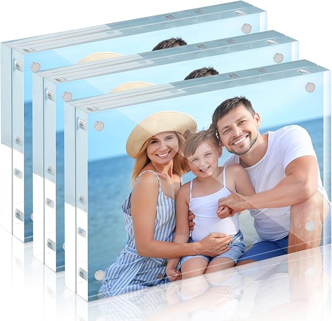 HOUSE DAY Acrylic Picture Frames 5x7, 3 Pack Magnetic 5x7 Picture Frame by HOUSEDAY