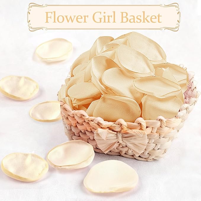 300pcs Cream Rose Silk Petals for Wedding, Bridal Shower Decor, Flower Girl - Image 3