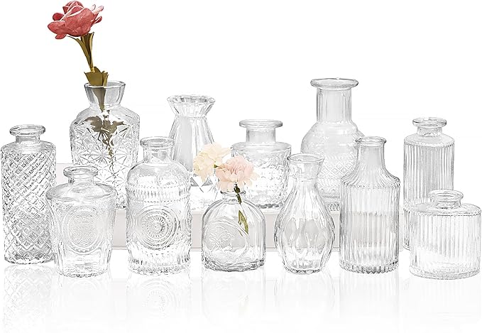 Set of 12 Glass Bud Vases-Small Vases by Jelyne