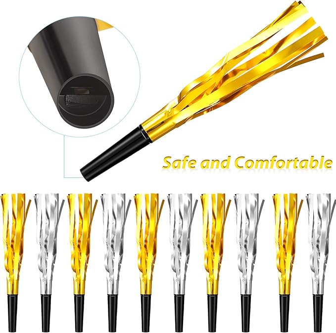 200 Pcs Party Blowers Noise Makers Party Horns Blowout Clappers Noisemakers - Image 2