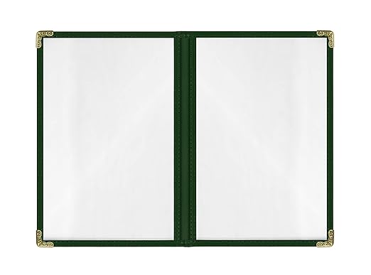 Goodsmart Restaurant Menu Covers – 25 Pack Green 4-View, Side-Loading Menu - Image 3