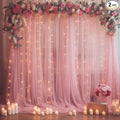 10×10ft Dusty Rose Tulle Backdrop Curtain by WishCare