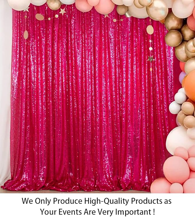 ShiDianYi 4x6ft Hot Pink Sequins Backdrop - Image 2