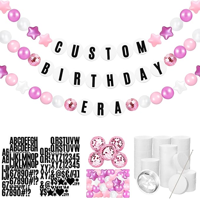 Giant Friendship Bracelet Garland Kit, DIY Birthday Banner by Simgoing