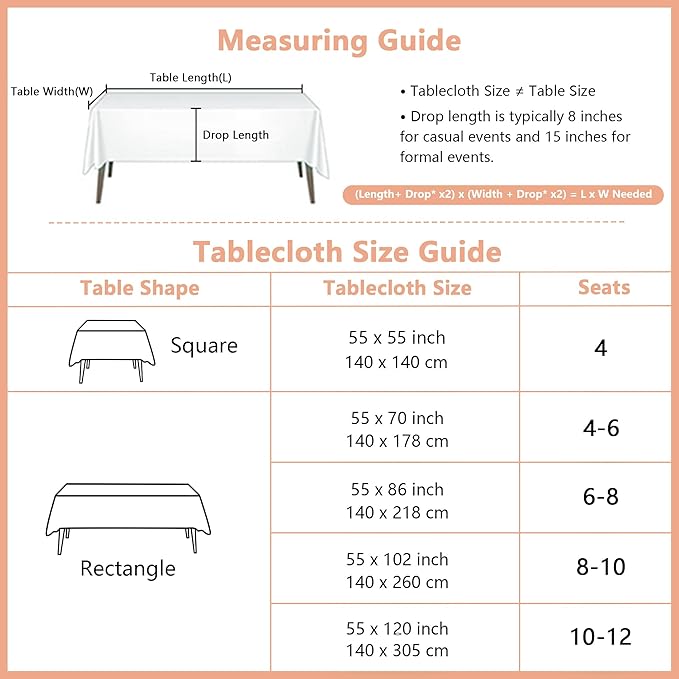 MYSKY HOME White Table Cloth Rectangle, Rectangular Table Cloth, Wrinkle - Image 7