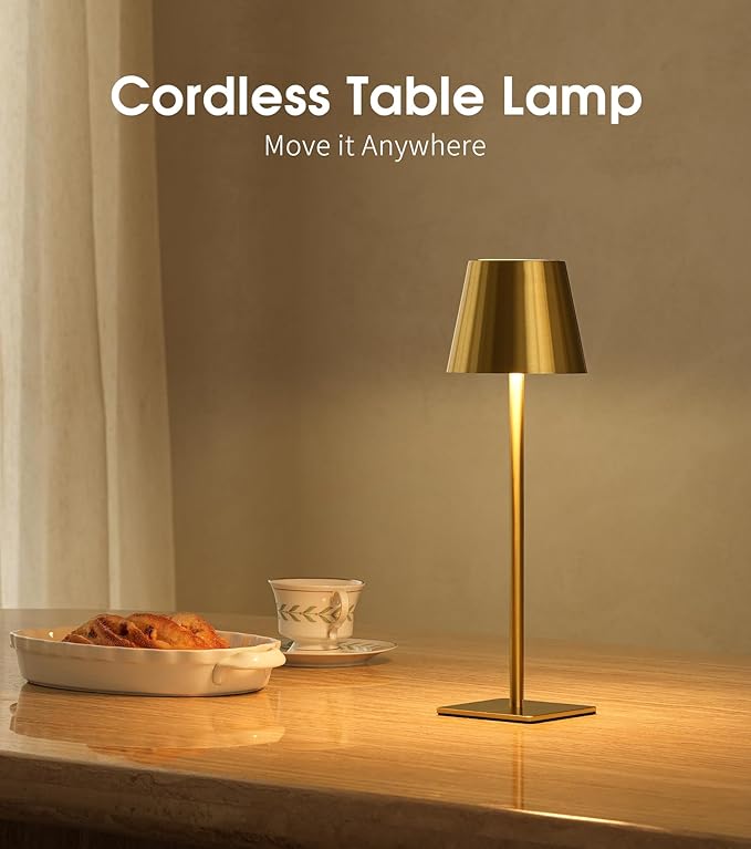 UME 3 Pack Cordless Table Lamp, Battery Operated Lamp - Image 2