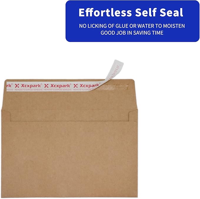 120 Qty A9 Invitation Envelopes 5.75x8.75, Self Seal 120GSM Brown Kraft Paper - Image 4