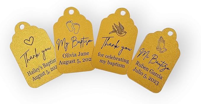 Mi Bautizo Baptism Christening Personalized Thank You Tags 20 pcs - Image 8