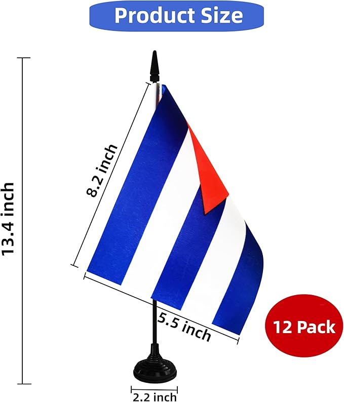 Cuba Desk Flag, 12 Pack Cuban Table Office Flag - Image 2