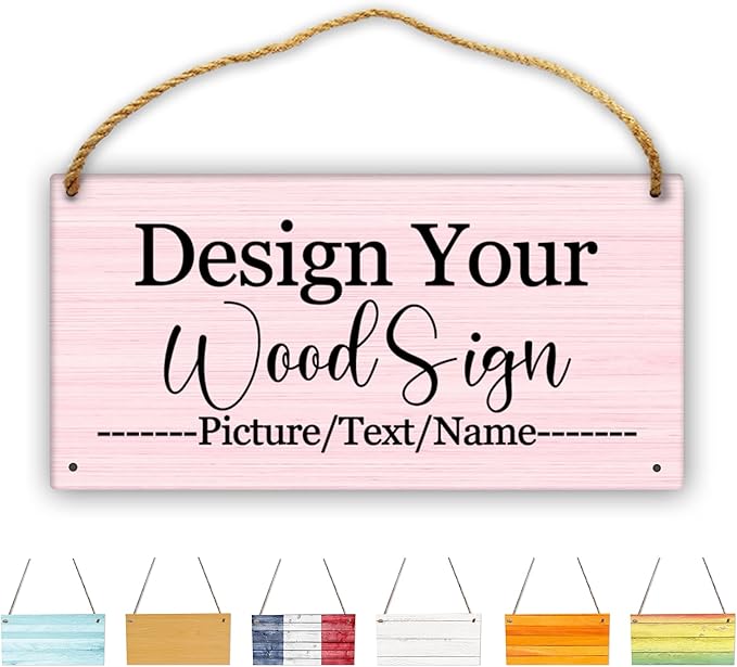Personalized Rustic Wooden Sign, Custom Plaque Wall Hanging, Art Wood Board Sign by sophiehome