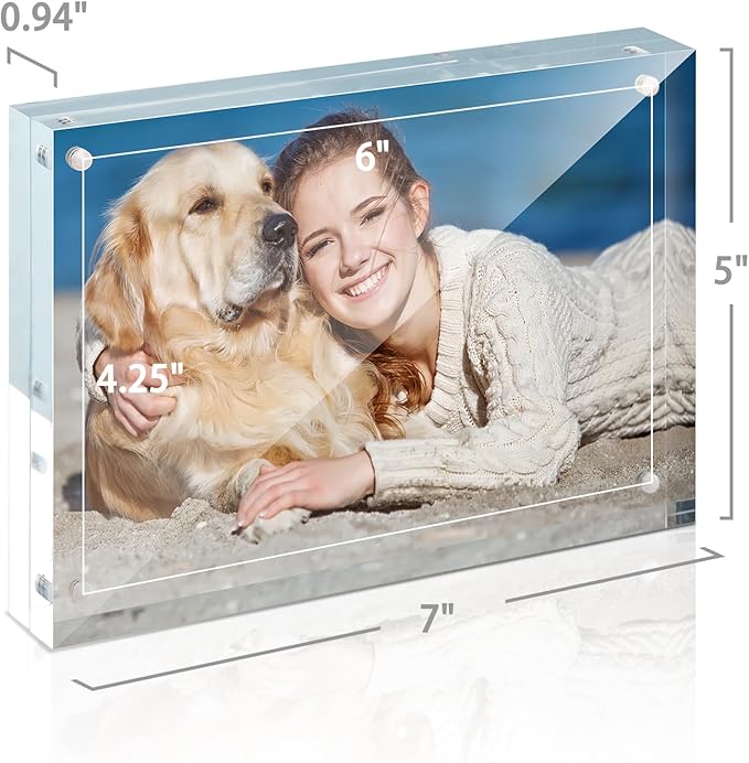 TWING 5x7 Acrylic Frame for Pictures, Picture Frame 5x7, 12 + 12MM Thickness - Image 2