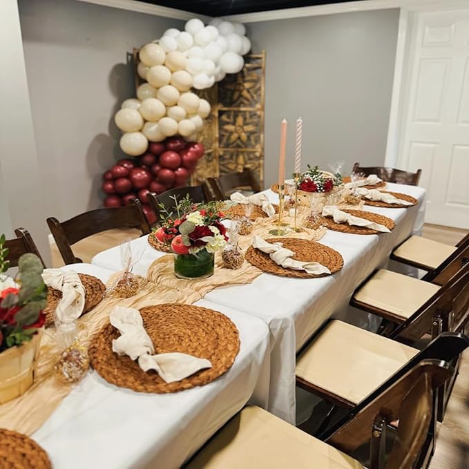10 Pack Champagne Cheesecloth Table Runner 35x120 Inches, Fall Thanksgiving - Image 8