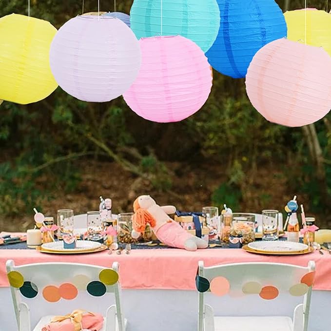 BEISHIDA 12 Pcs Macaroon Mix Paper Lanterns, Hanging Decorative Chinese - Image 4