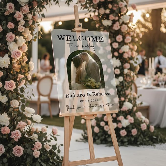 Personalized Wedding Photo Acrylic Welcome Sign – Custom Picture Board - Image 4