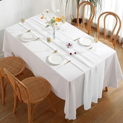 10 Pack 10 Ft Chiffon Table Runner White Gauze Long Table Runners 27x120 Inches - Image 2