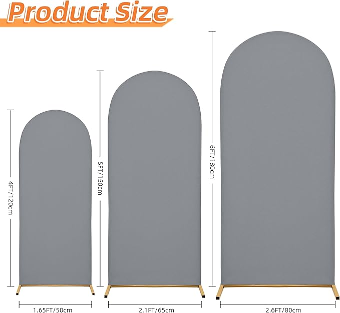 Wedding Arch Cover 5FT Arch Backdrop Cover Spandex Fitted Arch Cover - Image 2