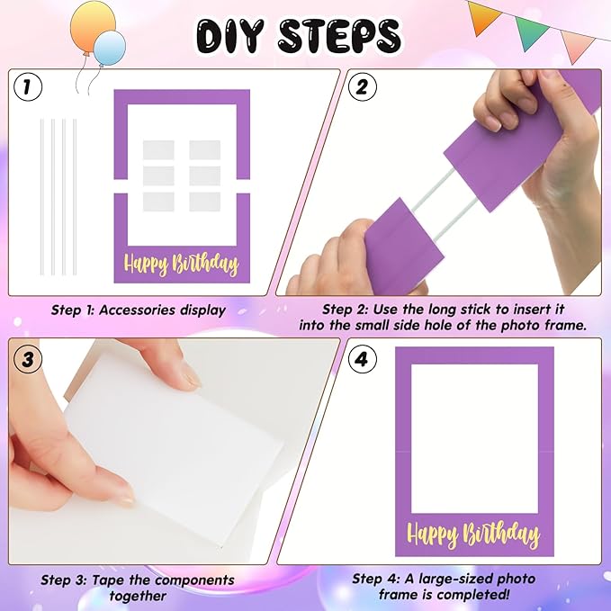 32 x 24 Inch Large Photo Booth Props Picture Frame Happy Birthday Party Frame - Image 3