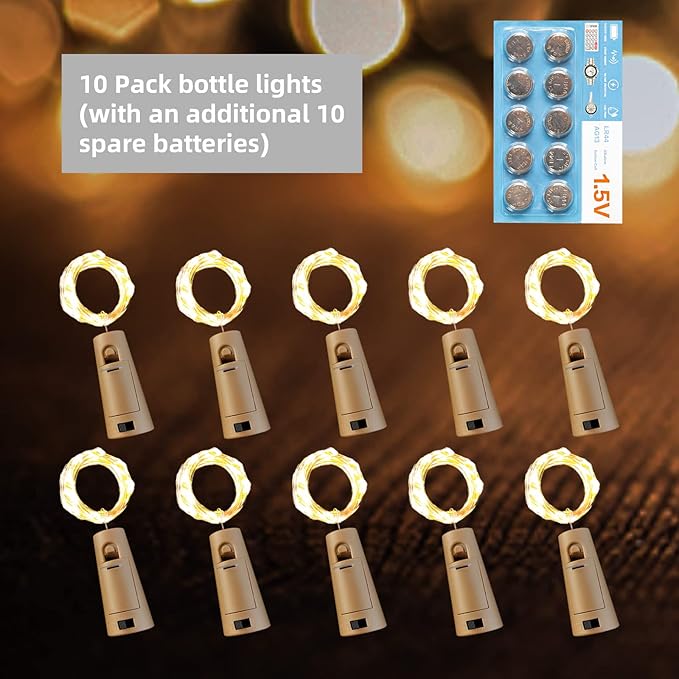 10 Pack Wine Bottle Lights - Image 9