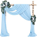 Wedding Arch Drapes Fabric 4 Panels 20Ft Length x 28" Width Baby Blue Arch by Sunnyline
