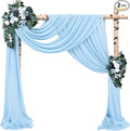 Wedding Arch Drapes Fabric 2 Panels 20Ft Length x 28" Width Baby Blue Arch by Sunnyline