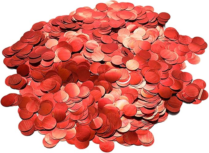 Red Foil Confetti, Round Dots Glitter Table Confetti, Sparkling by Tim%26Lin