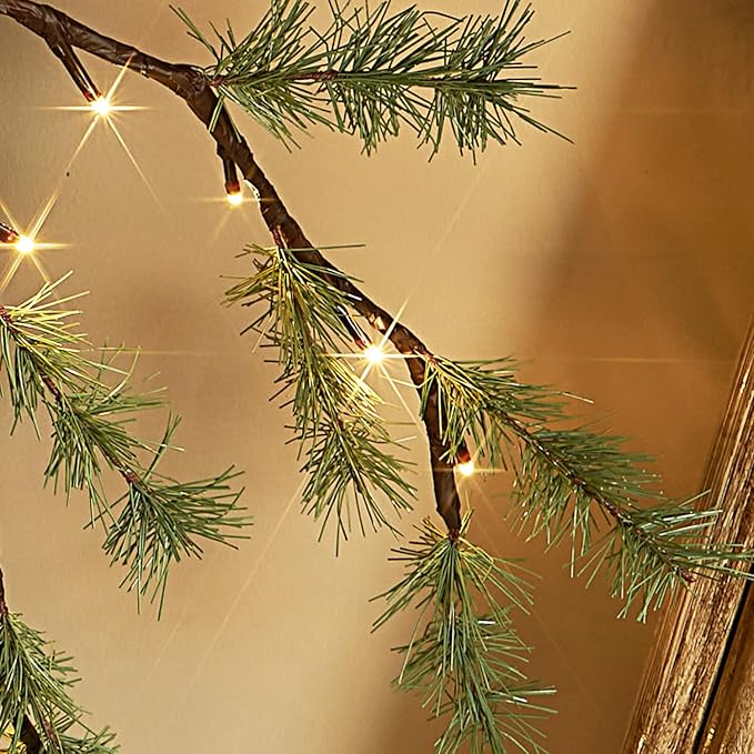 Hairui Lighted Pine Garland Battery Operated - Image 2