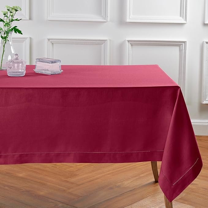 Solino Home Linen Beet Tablecloth 60 x 132 Inch - Image 4