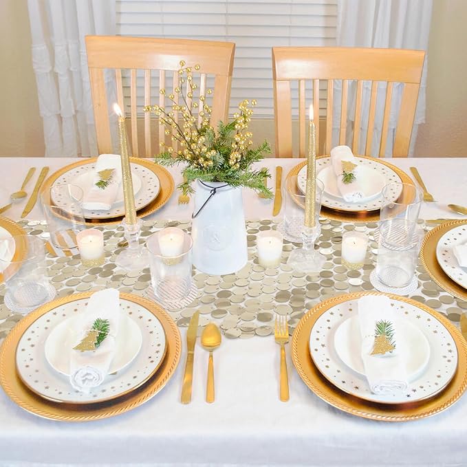 VHH Sequin Table Runner 12 x 108 inches Champagne Table Runner, Glitter Runner - Image 8