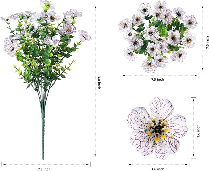 HyeFlora Artificial Flowers for Outdoor Indoor Garden Home Decoration, Faux - Image 6