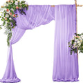 SiinvdaBZX 4 Panels Wedding Arch Draping Fabric 30" x 240" Lavender Purple by SiinvdaBZX