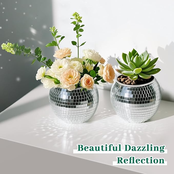 Luditek 6 Pcs Disco Ball Vases, Table Centerpieces - Image 2