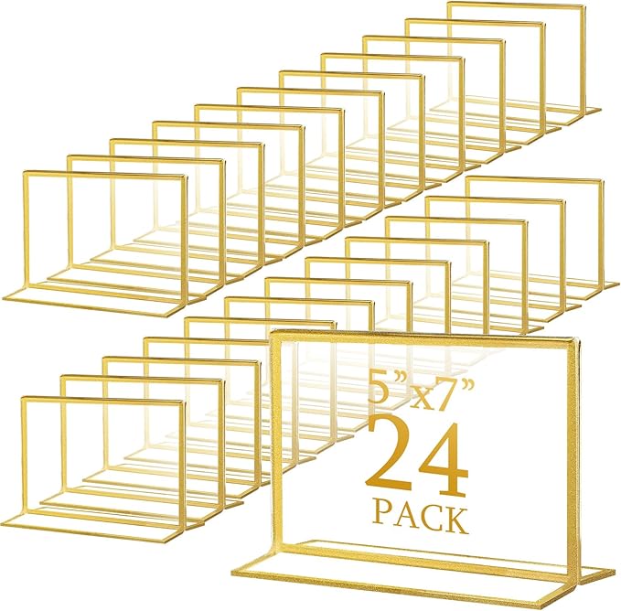 Hoteam 24 Pack 7 x 5 Clear Acrylic Sign Holder by Hoteam