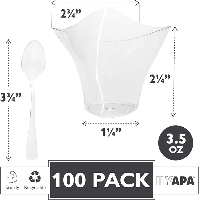Ilyapa 3.5oz Plastic Dessert Cups - Image 2