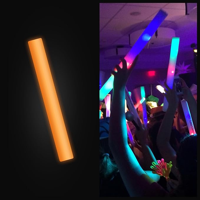 100 Orange Foam Glow Sticks by PromotionalPartySticks