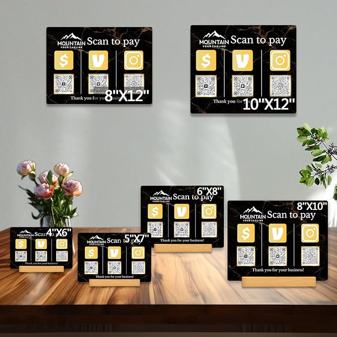 Personalized Custom Metal QR Code Sign Venmo Cashapp Scan to Pay - Image 4