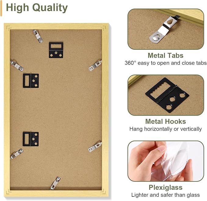 Vittanly 8x14 Picture Frames Collage, Displays 3Pcs 4x6 Pictures - Image 5