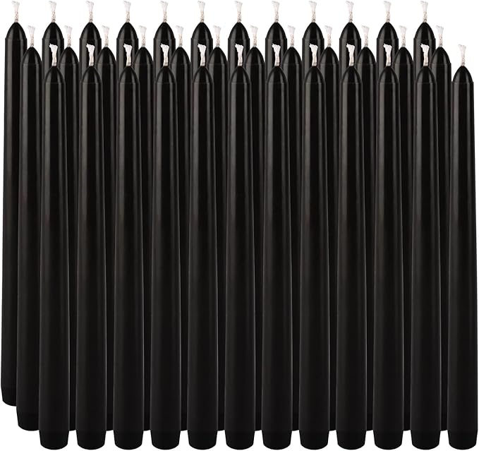 36-Pack 10-Inch Black Taper Candles - Image 5
