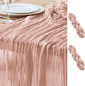 Asee'm 2pcs Cheesecloth Table Runner 120 Inches Dusty Pink Boho Gauze Cheese by Aseem