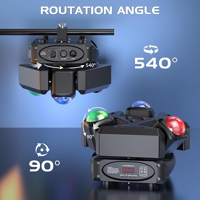 4-Pack Moving Head Stage Lights 9 X 10W LED DJ Lighting - Image 4