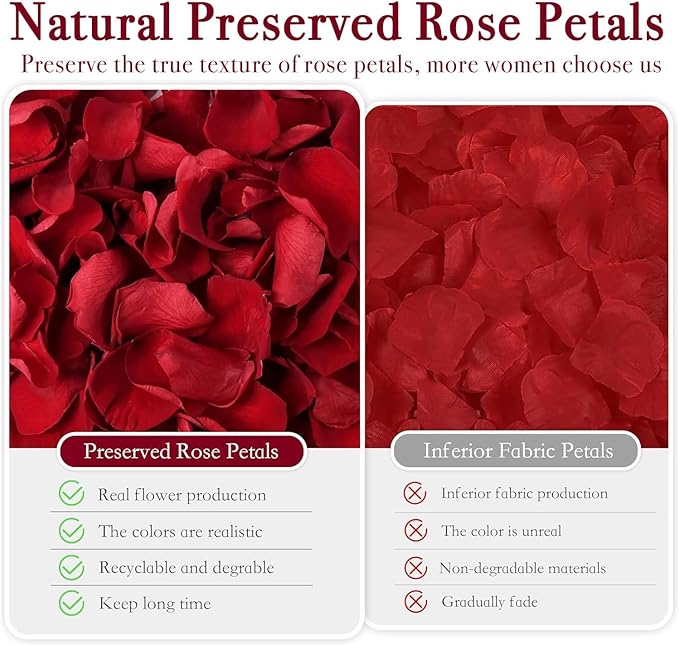 180 PCS Dried Real Red Rose Flower Petals Confetti - Image 6