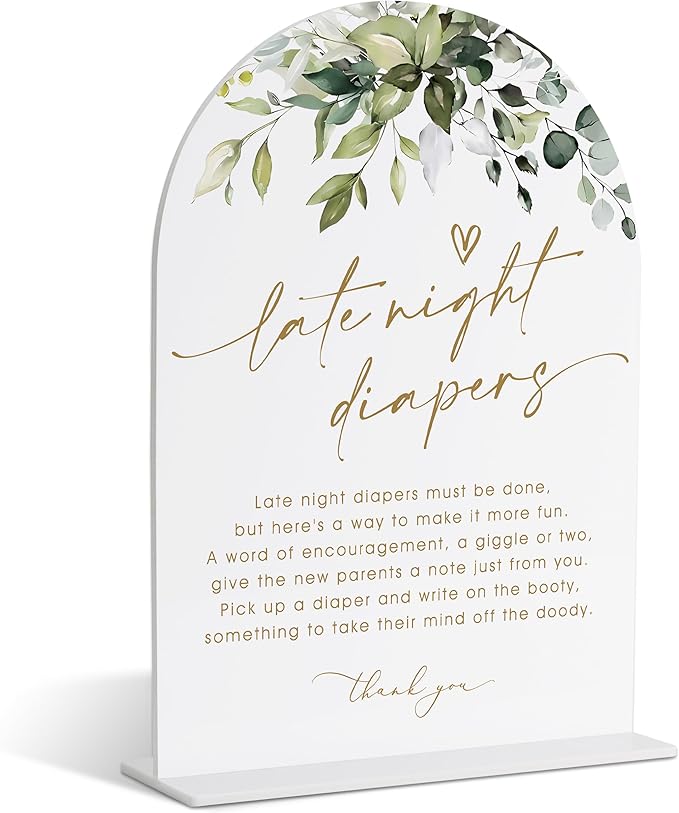 Late Night Diapers Sign, Dirty Diaper Game, Neutral Baby Shower Decorations by TCJIU