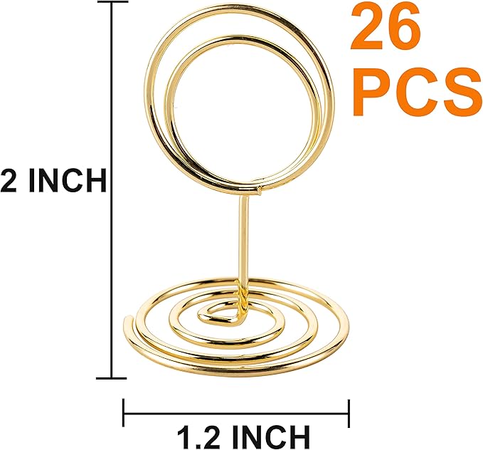 26Pcs Table Number Holders, Place Card Holders, Wire Picture Holders, Small - Image 2