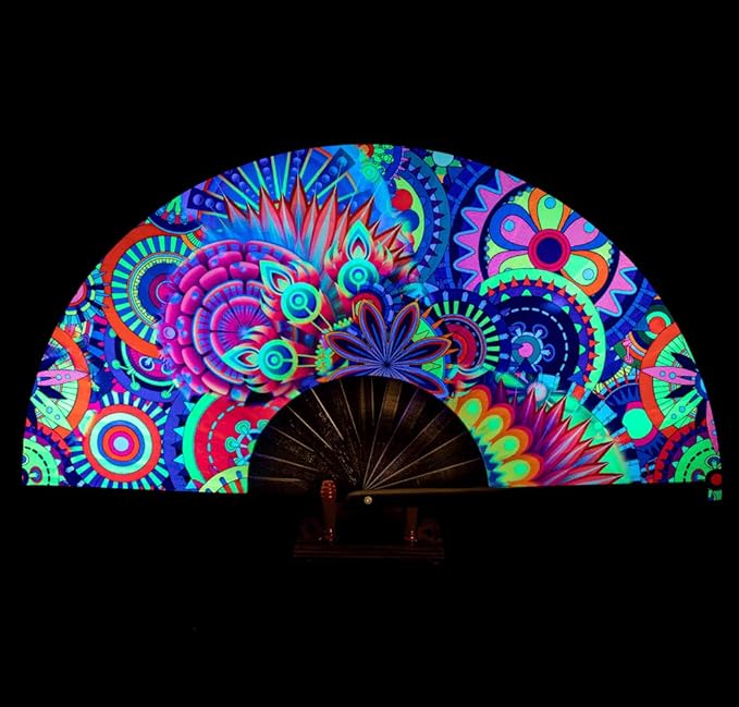 Amajiji Rave Folding Hand Fan Popping Fans by Amajiji