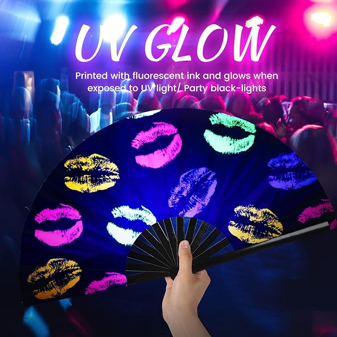 SYNTECSO Hand Fans for Women Foldable, Boots on The Ground Fan, Rave Fan for - Image 7