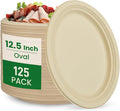12.5 Inch Compostable Oval Plates by Biocean
