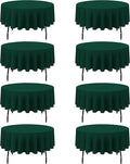 BRILLMAX 8 Pack Hunter Green Round Tablecloths 90 Inch by BRILLMAX