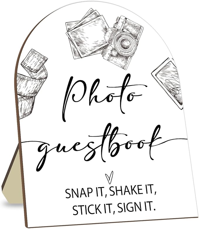 Wedding Photo Guestbook Desk Decor, Minimalism Style Welcome Sign, Bridal by CelebrateEveryMoment